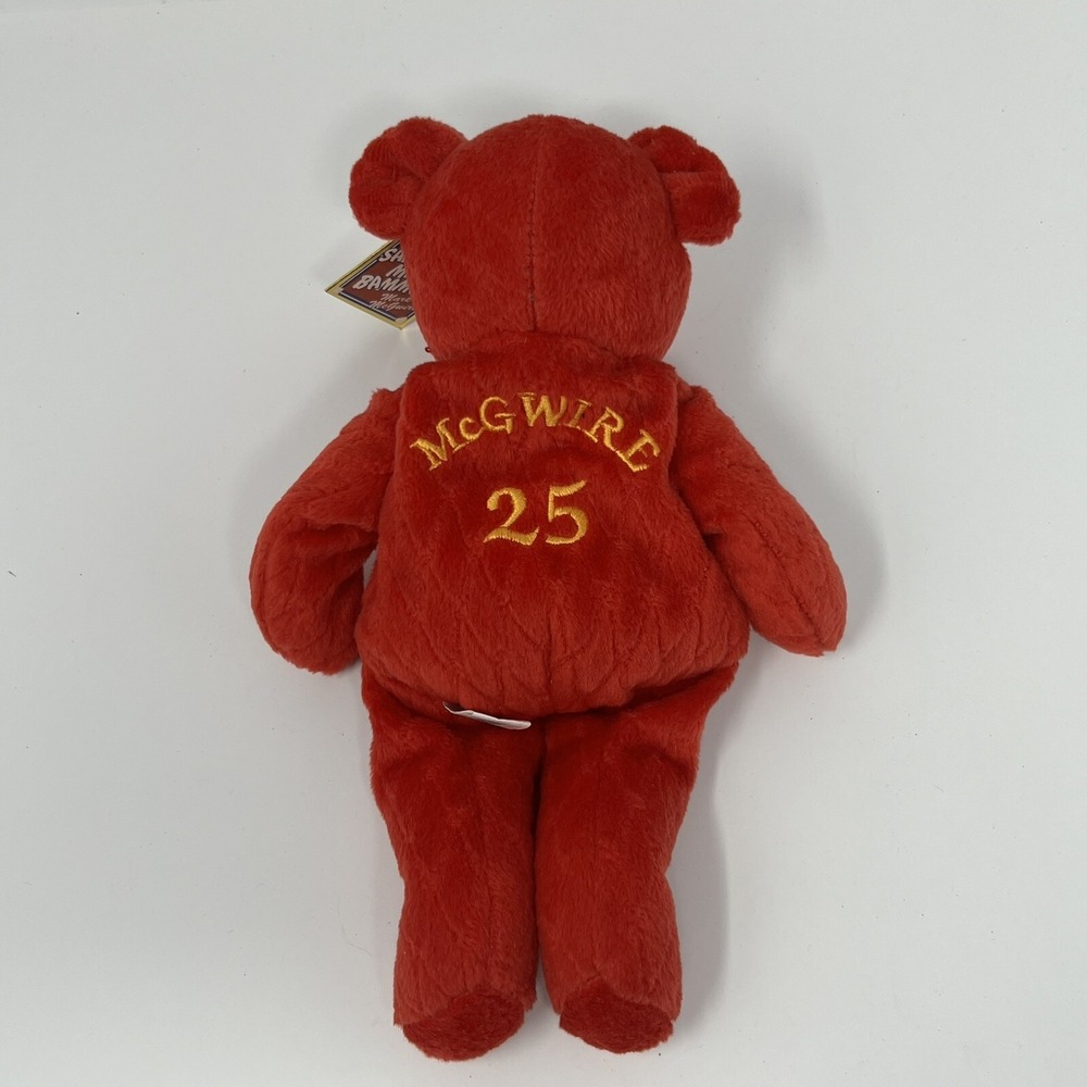 Salvinos Big Bammers Mark McGwire #25 Plush Bear 10 Inch Red MLB Collectible Toy - Picture 5 of 12